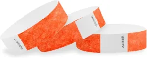 200 WristCo Coral Red Tyvek Wristbands for Events - Comfortable Tear Resistant Paper Bracelets ID Wrist Bands for Concerts Festivals Admission Party Identification