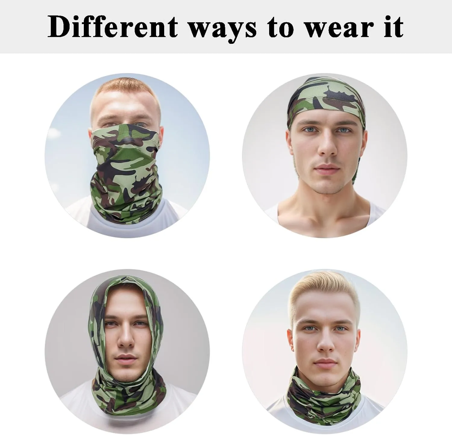 8 Pack Neck Gaiter Balaclava Gator Bandana Face Mask Cooling UV Protection Face Cover Neck Scarf for Men Women