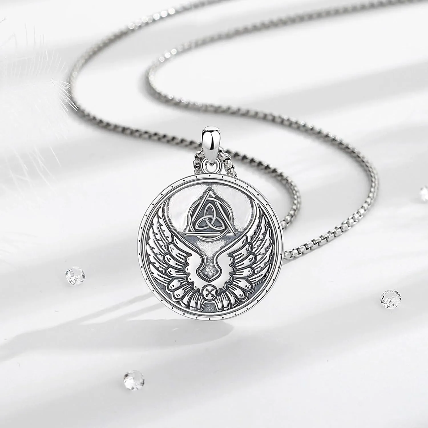 AEONSLOVE Tetragrammaton De Plata 925 Sterling Silver Tetragrammaton Necklace/Metatron Cube Pendant Amuleto De Proteccion Gifts for Women Men