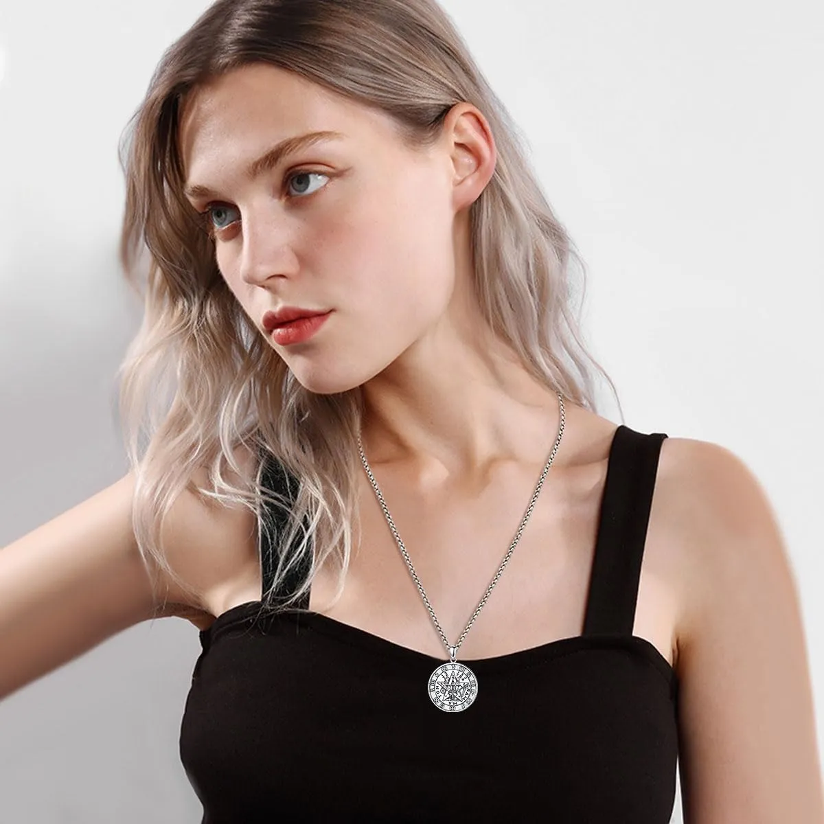 AEONSLOVE Tetragrammaton De Plata 925 Sterling Silver Tetragrammaton Necklace/Metatron Cube Pendant Amuleto De Proteccion Gifts for Women Men