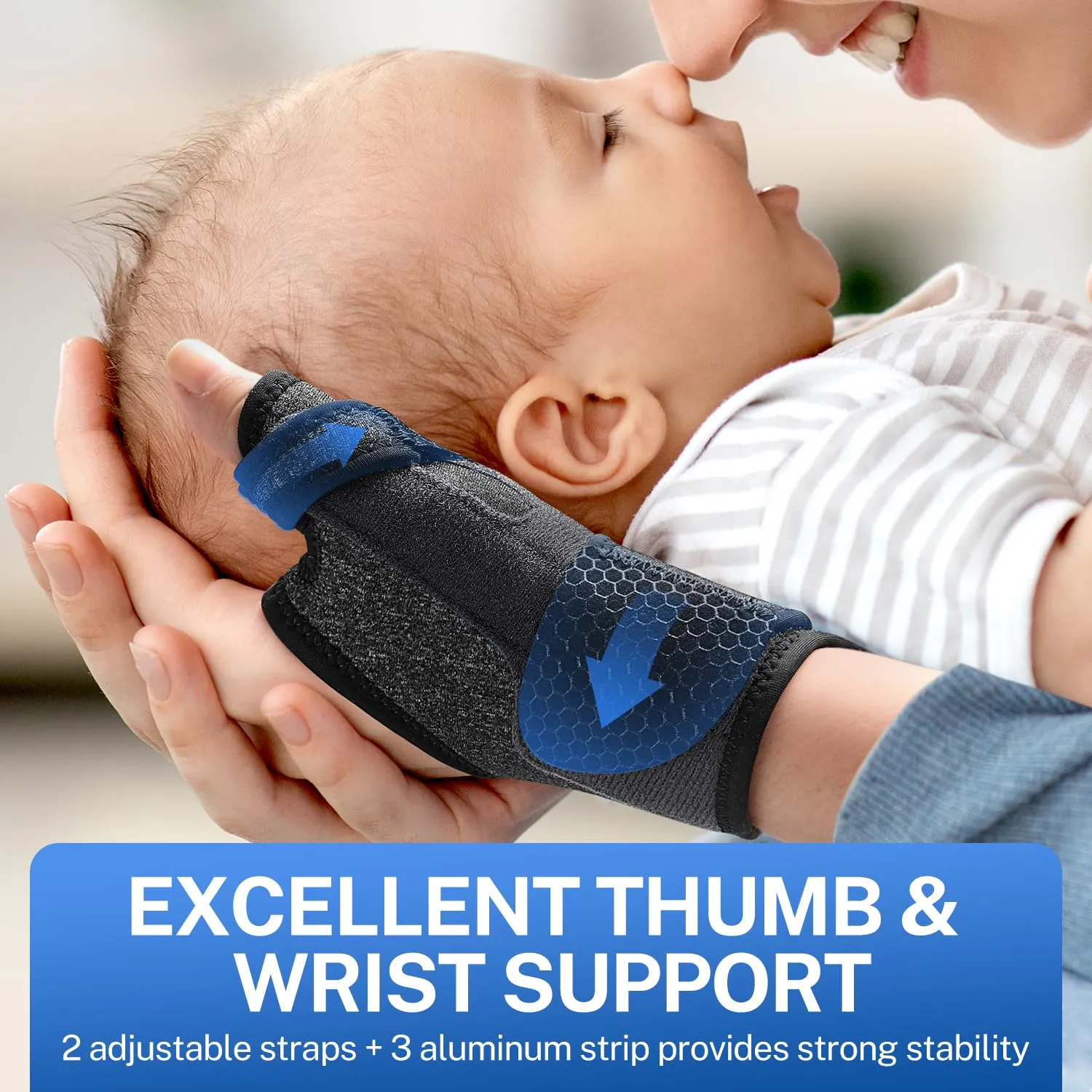 All-in-One Thumb Brace with Palm & Wrist Stabilizer: Pain Relief for Carpal Tunnel, De Quervain's Tenosynovitis, Tendonitis, Arthritis, Unisex Design (Left Hand, S/M)