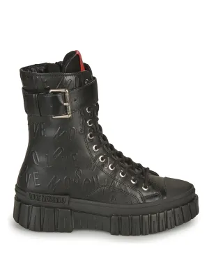 Botas Love Moschino Lovely Love Negras Mujer