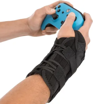 BraceAbility Gaming Wrist Brace - Video Game Support Guard for Console, Laptop, or PC Computer Keyboard and Mouse Gamer with Repetitive Strain Injury (RSI) Pain or Carpal Tunnel Syndrome (Left Hand)