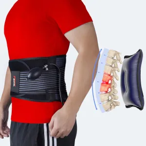 FEATOL Back Brace with Inflatable Pad for Men Women Lower Back Pain Relief, Heavy Lifting,Scoliosis and Herniated Disc Breathable Back Support Belt L/XL fits 29"-37
