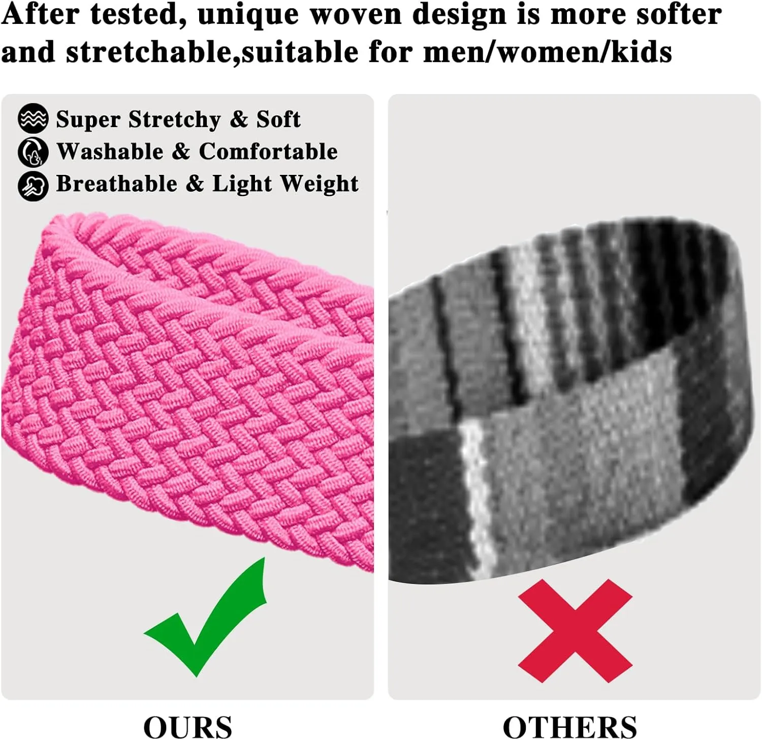 Fishent Stretchy Wristlet Keychain, Cute Key Chain, Woven Wrist Lanyard for Car Keys with 3 Keyrings and D-ring for Women Men