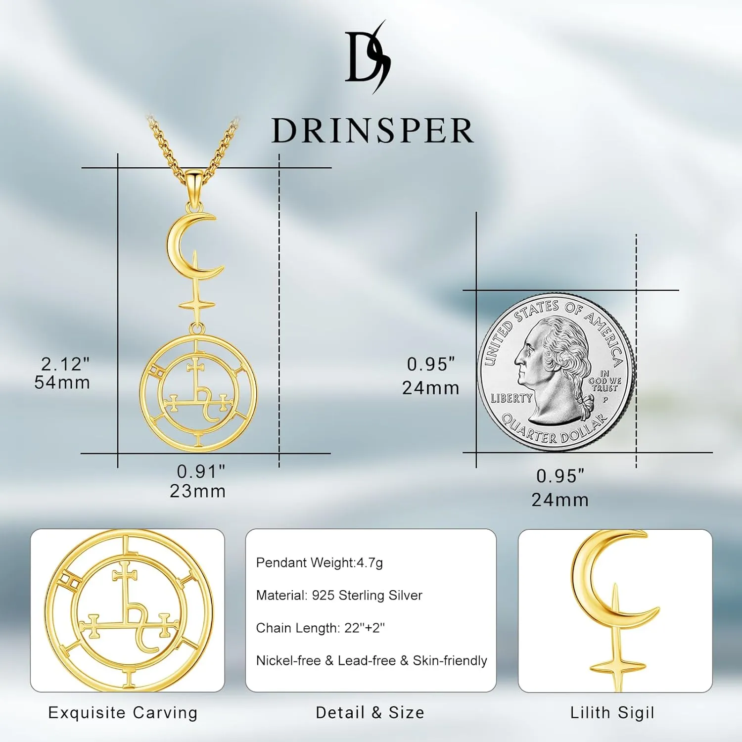 Hecate Wiccan Triple Moon Goddess Necklace Tetragrammaton Nudo De Bruja Plata 925 Original Sterling Silver Cat Moon Pendant Hekate Witch Necklace Amulet Witchy Jewelry Gifts for Women Men