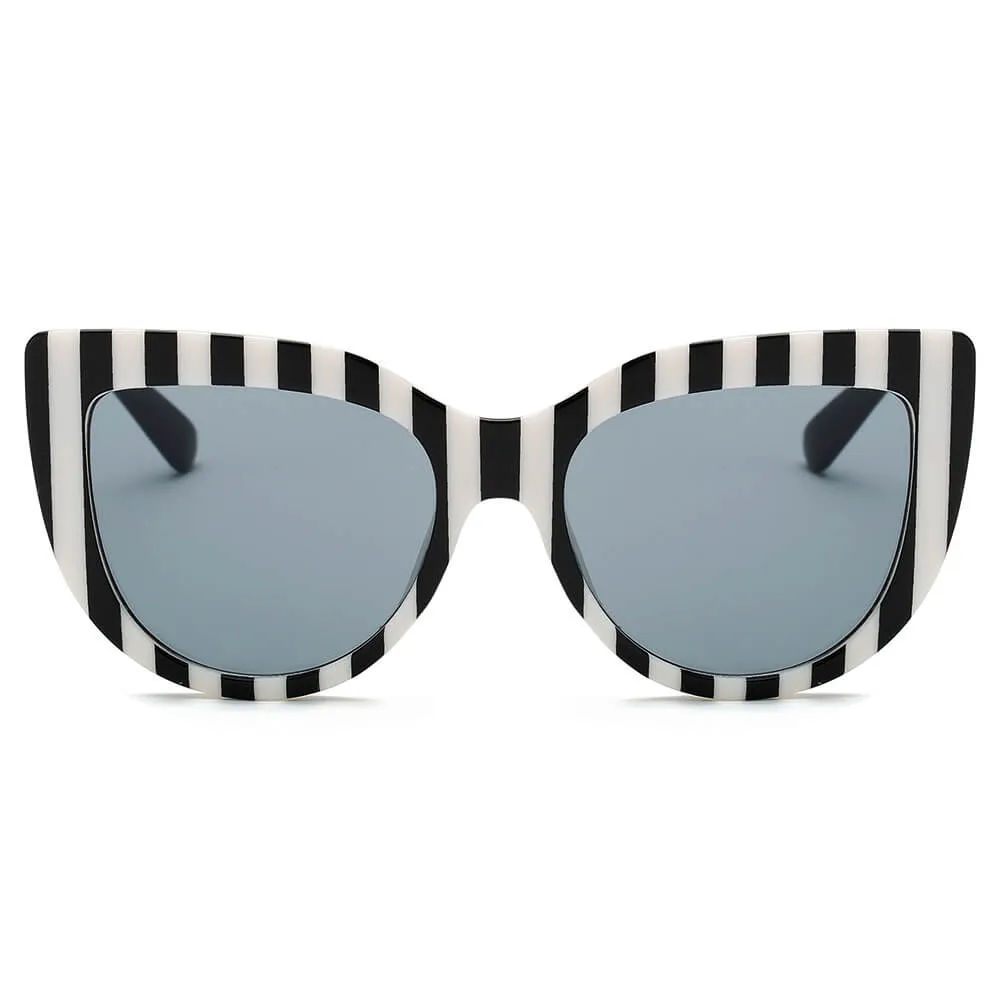 HELSINKI | Women Round Cat Eye Oversized Fashion Sunglasses