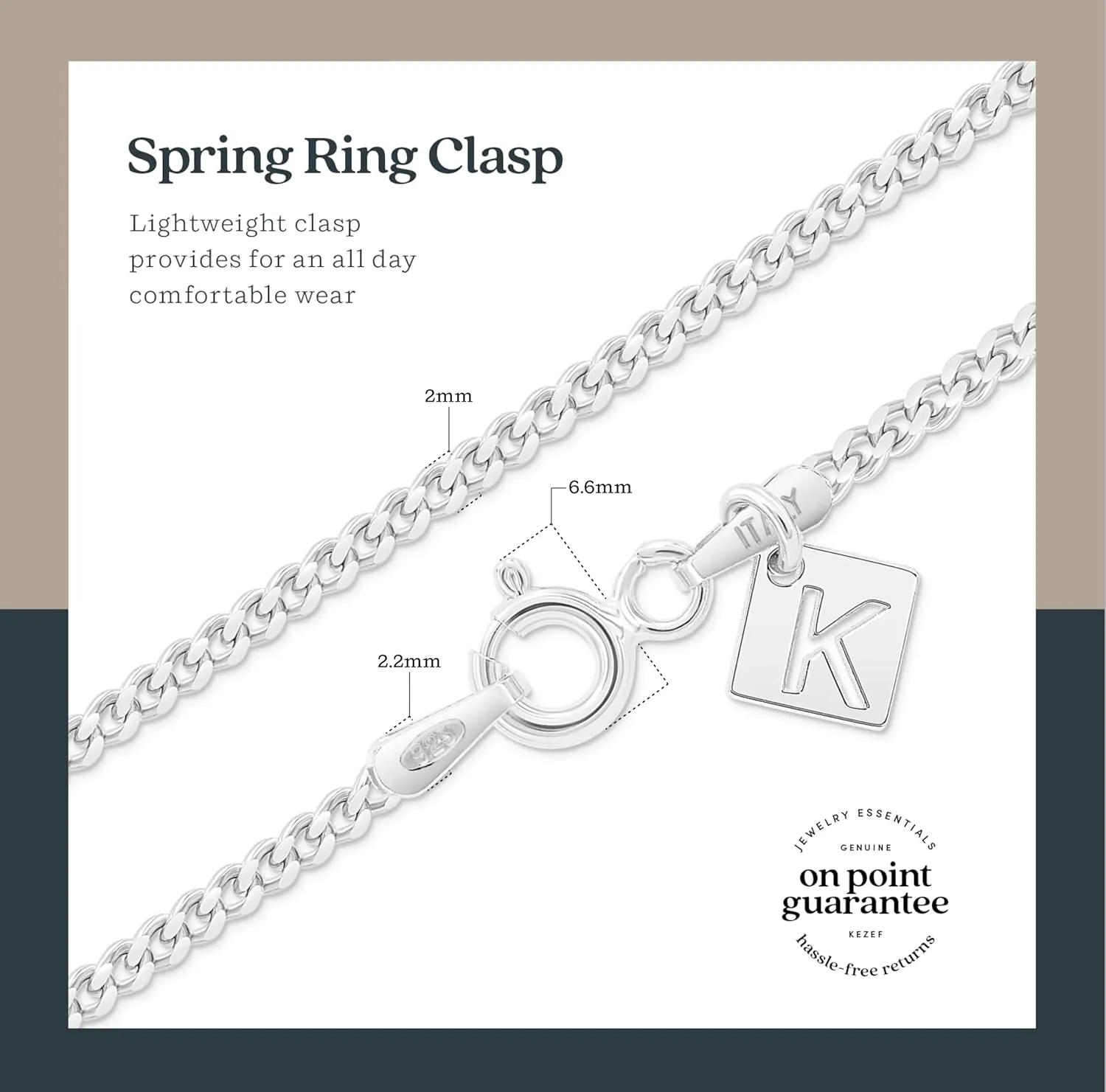 KEZEF 2mm 925 Sterling Silver Chain Necklace Men - Curb Diamond Cut Cuban Link Chain Men Women in 18kt Gold, Rose Gold, Silver Necklace - Made in Italy Chains - cadenas de plata 925 para hombre