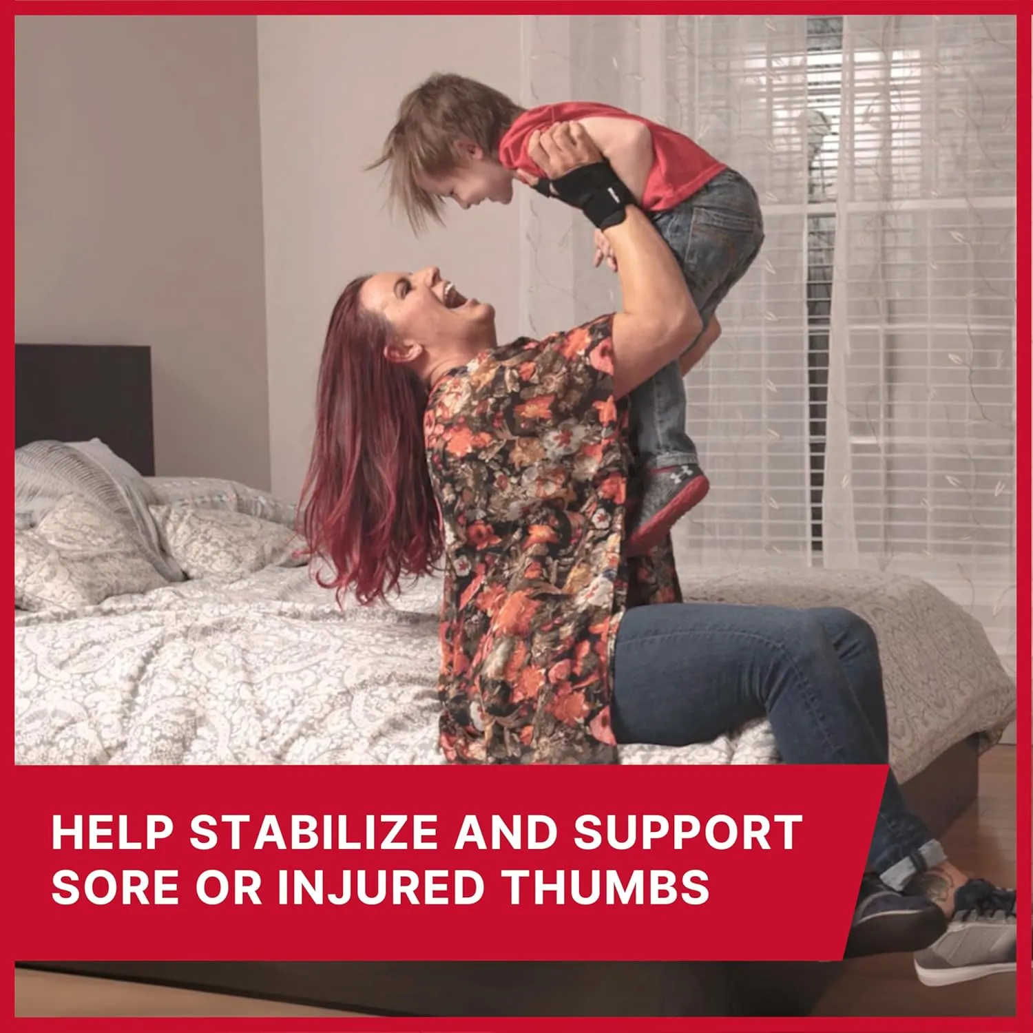 MUELLER Sports Medicine Adjust-to-Fit Thumb Stabilizer, Spica Splint, Thumb Pain Relief Brace for Men and Women, Ideal for De Quervain's Tenosynovitis, Arthritis, Sprains, Fits Right or Left