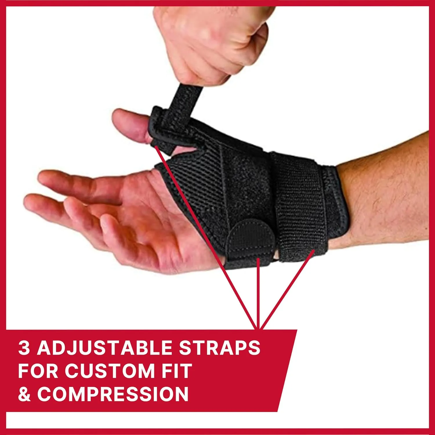 MUELLER Sports Medicine Adjust-to-Fit Thumb Stabilizer, Spica Splint, Thumb Pain Relief Brace for Men and Women, Ideal for De Quervain's Tenosynovitis, Arthritis, Sprains, Fits Right or Left