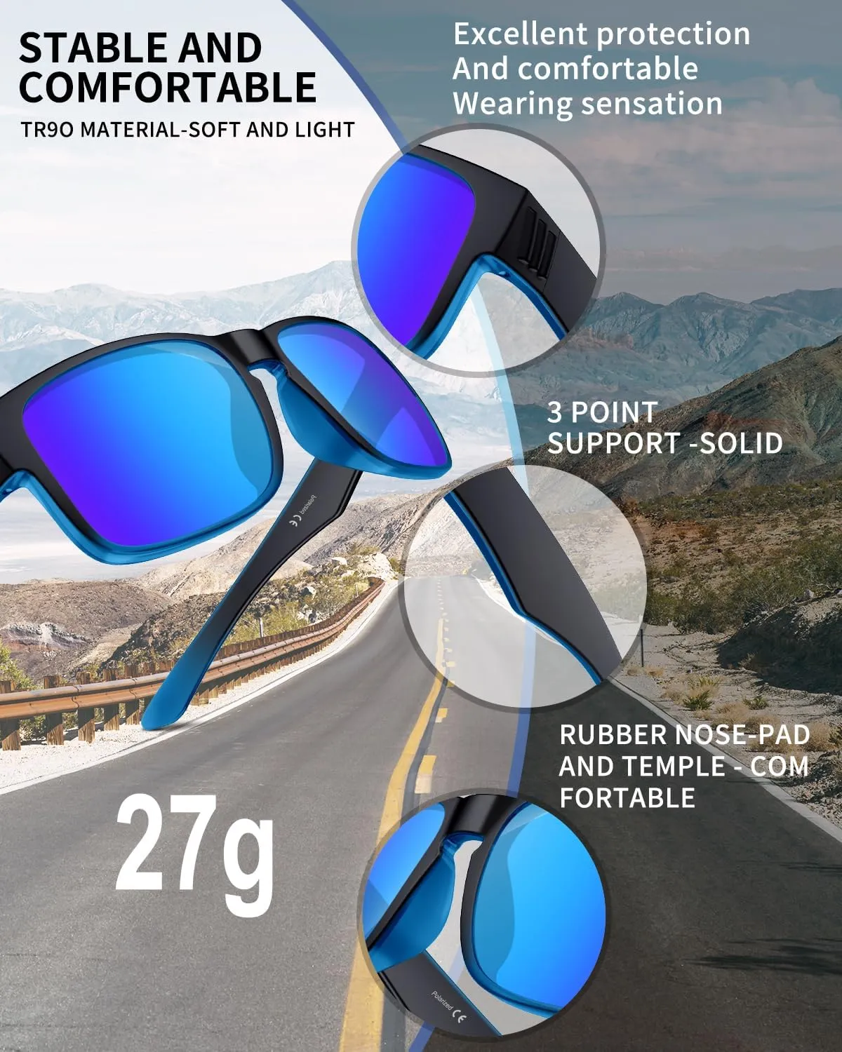 Polarized Sunglasses for Women Men Sports Sunglasses Driving Cycling Running Fishing Hiking Golf UV400 TR90