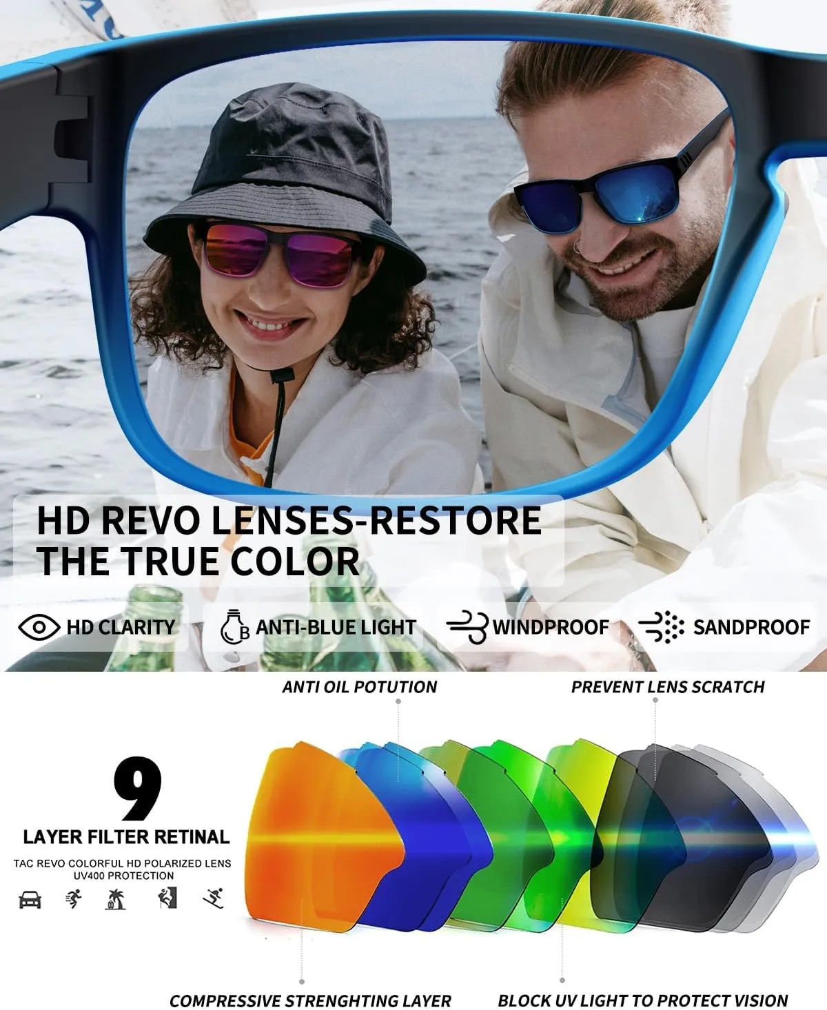 Polarized Sunglasses for Women Men Sports Sunglasses Driving Cycling Running Fishing Hiking Golf UV400 TR90