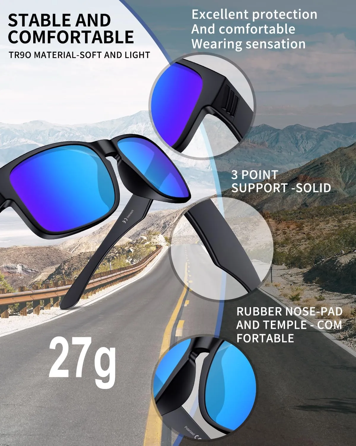 Polarized Sunglasses for Women Men Sports Sunglasses Driving Cycling Running Fishing Hiking Golf UV400 TR90