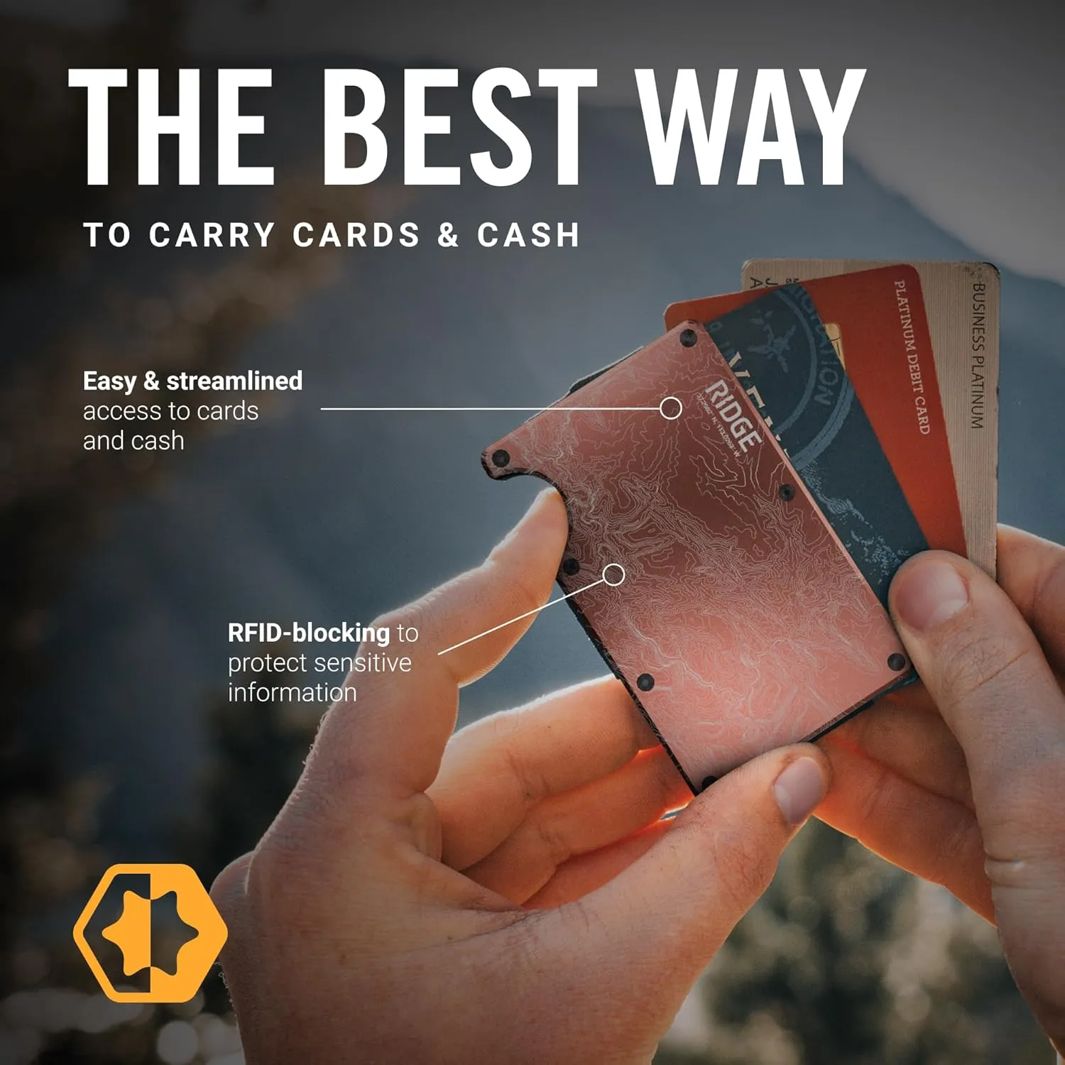 Ridge Wallets for Men - Slim Minimalist Wallet For Men, Front Pocket Wallets for Men, RFID Wallet For Men - Card Holder Wallet (The Narrows Topographic)
