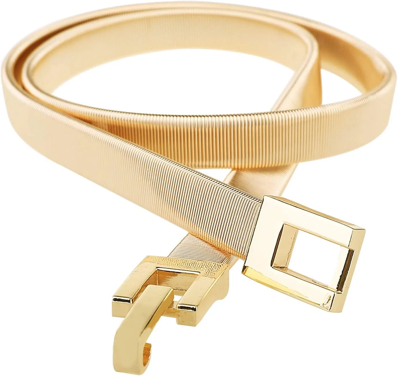 Skinny Waist Belt of Women Elastic Metal Stretch Chain Belt Gold and Silver