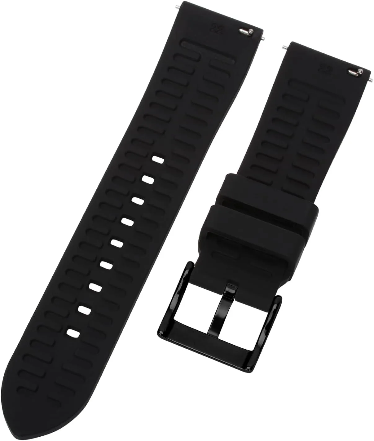 TStrap Silicone Watch Band for Men - Black Quick Release Watch Band for Women Soft - Waterproof Smart Watch Bracelet Clasp - Correa de Silicona para Reloj Replacement - 18mm 19mm 20mm 21mm 22mm 24mm