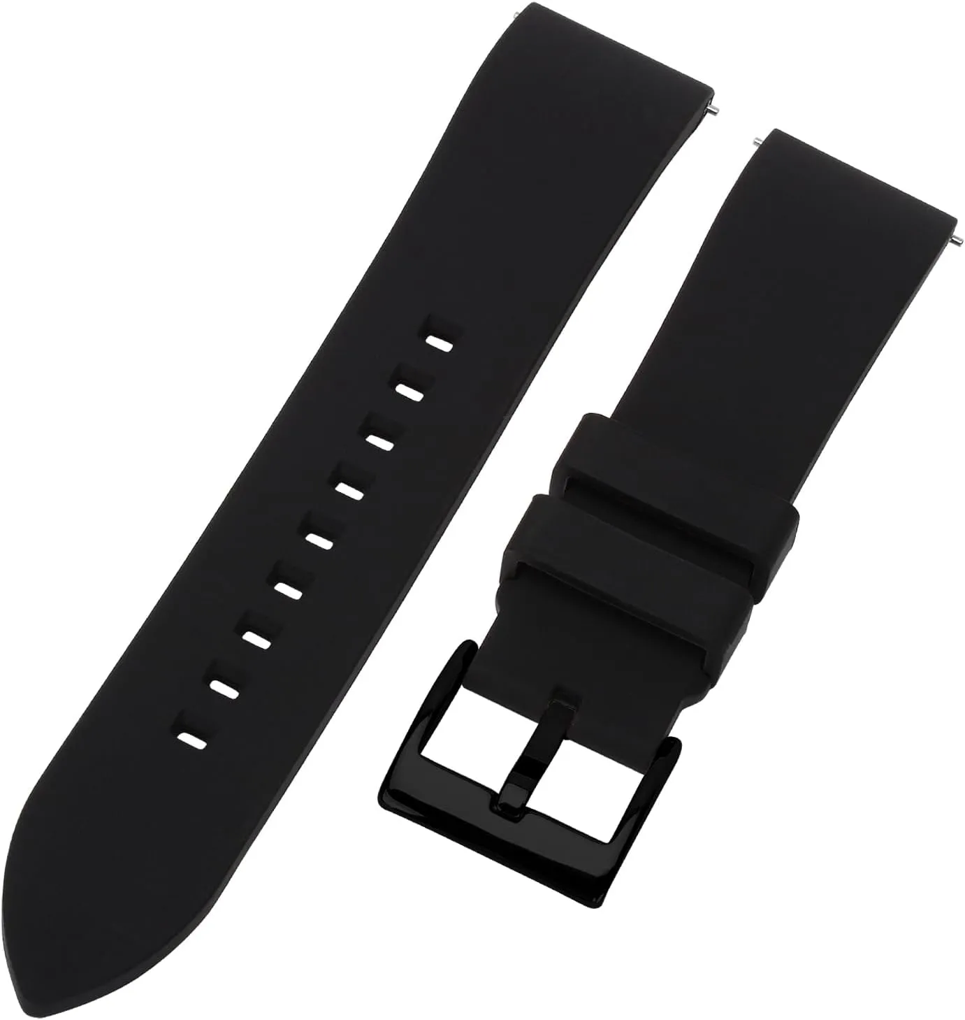 TStrap Silicone Watch Band for Men - Black Quick Release Watch Band for Women Soft - Waterproof Smart Watch Bracelet Clasp - Correa de Silicona para Reloj Replacement - 18mm 19mm 20mm 21mm 22mm 24mm