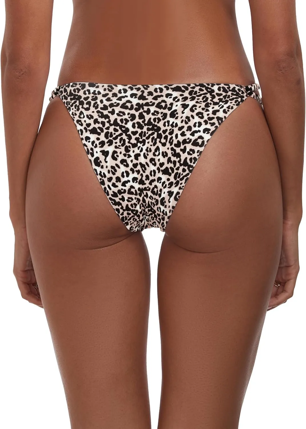 Women's Low Waisted Bikini Bottoms Double Straps Cut-Out Swimsuit Bottoms Cheeky Bathing Suit Bottoms