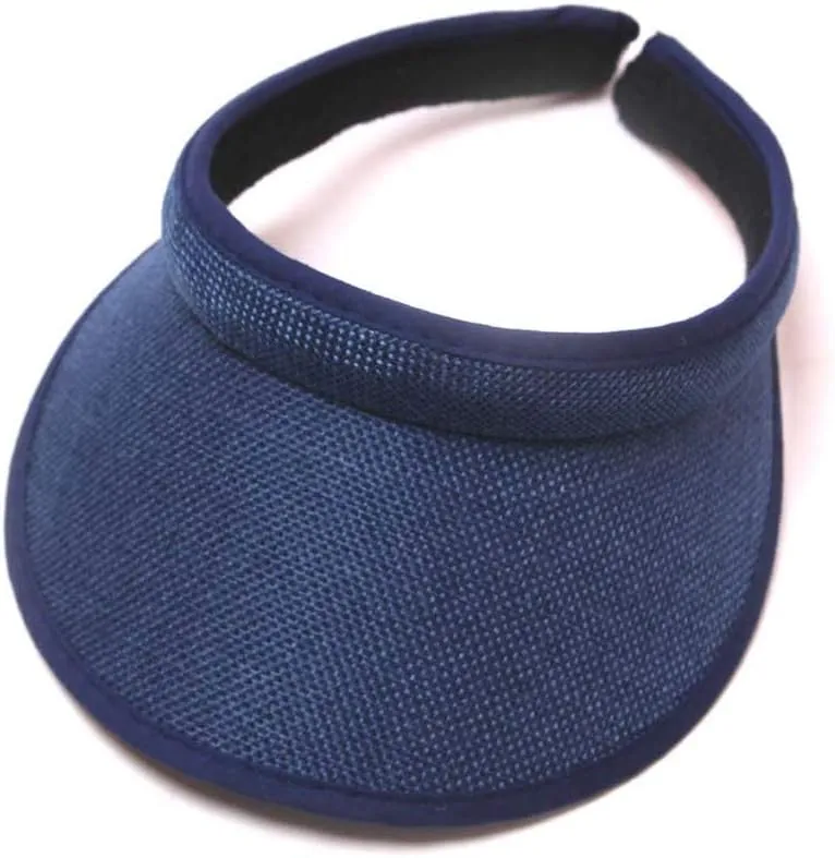 Womens Summer Golf Open Top Round Brim Hats Tennis Running Sport Sun Visor Top Level Cotton Twill Ball Adjustable Cap