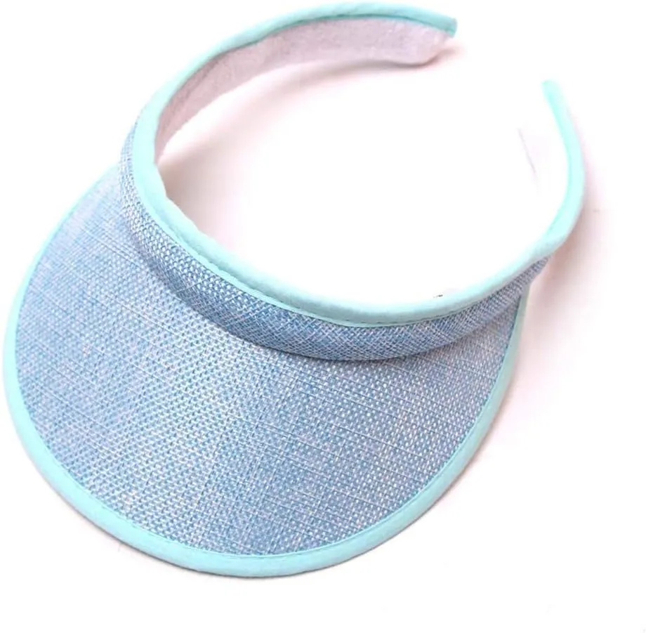 Womens Summer Golf Open Top Round Brim Hats Tennis Running Sport Sun Visor Top Level Cotton Twill Ball Adjustable Cap
