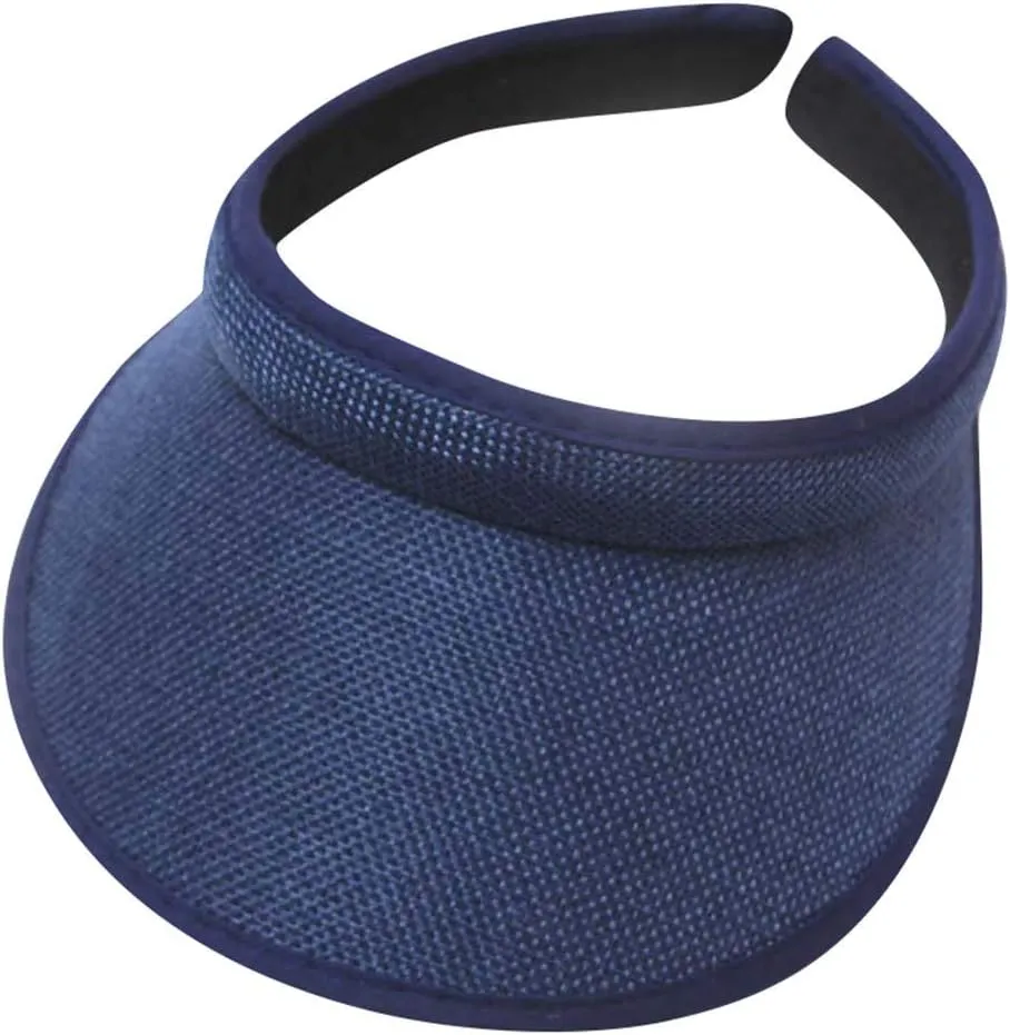 Womens Summer Golf Open Top Round Brim Hats Tennis Running Sport Sun Visor Top Level Cotton Twill Ball Adjustable Cap