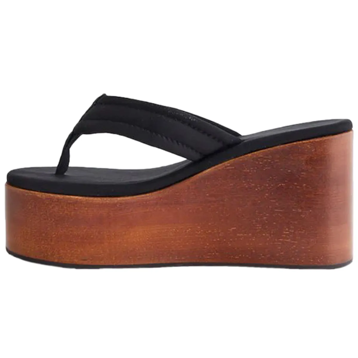 Wooden Branded Wedge Sandal