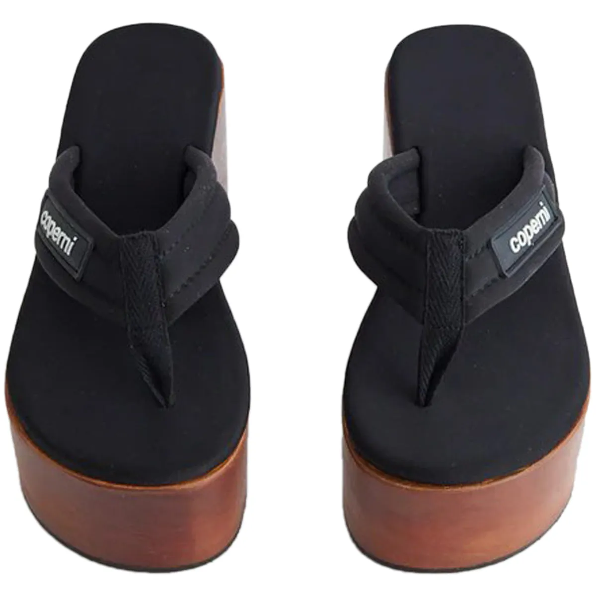Wooden Branded Wedge Sandal