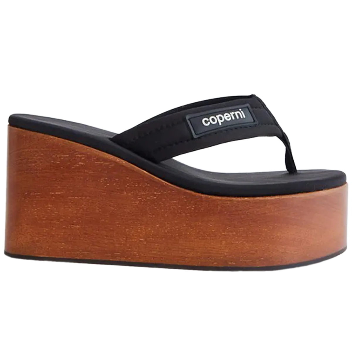 Wooden Branded Wedge Sandal