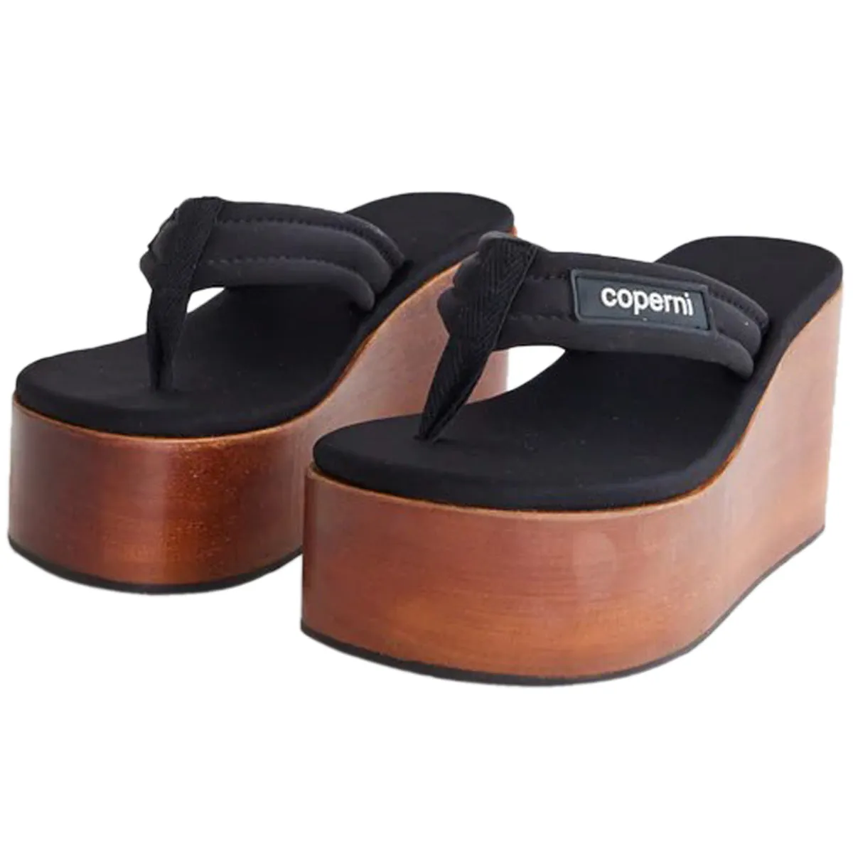 Wooden Branded Wedge Sandal